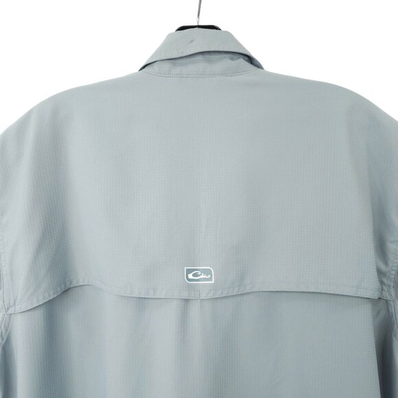 Drake Performance Fishing Button Front Shirt Mens Size S Gray Short Sleeve - Picture 13 of 16